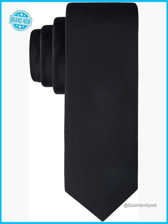 Classic Black Solid Necktie Elegant Formal Work Wedding Tie Standard Length
